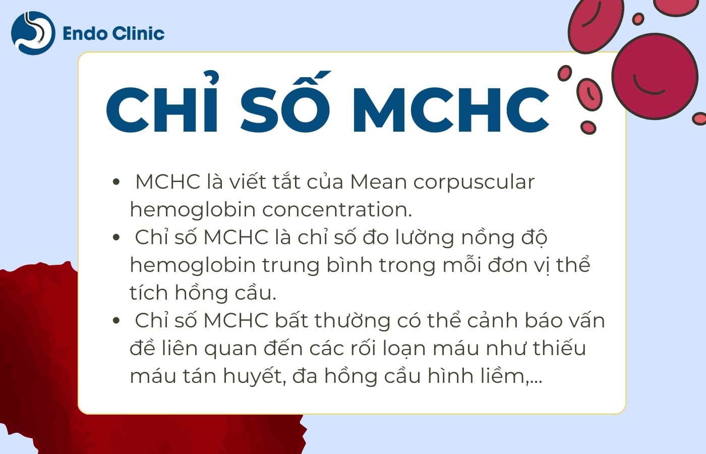 Tổng quan chỉ số xét nghiệm MCHC trong công thức máu