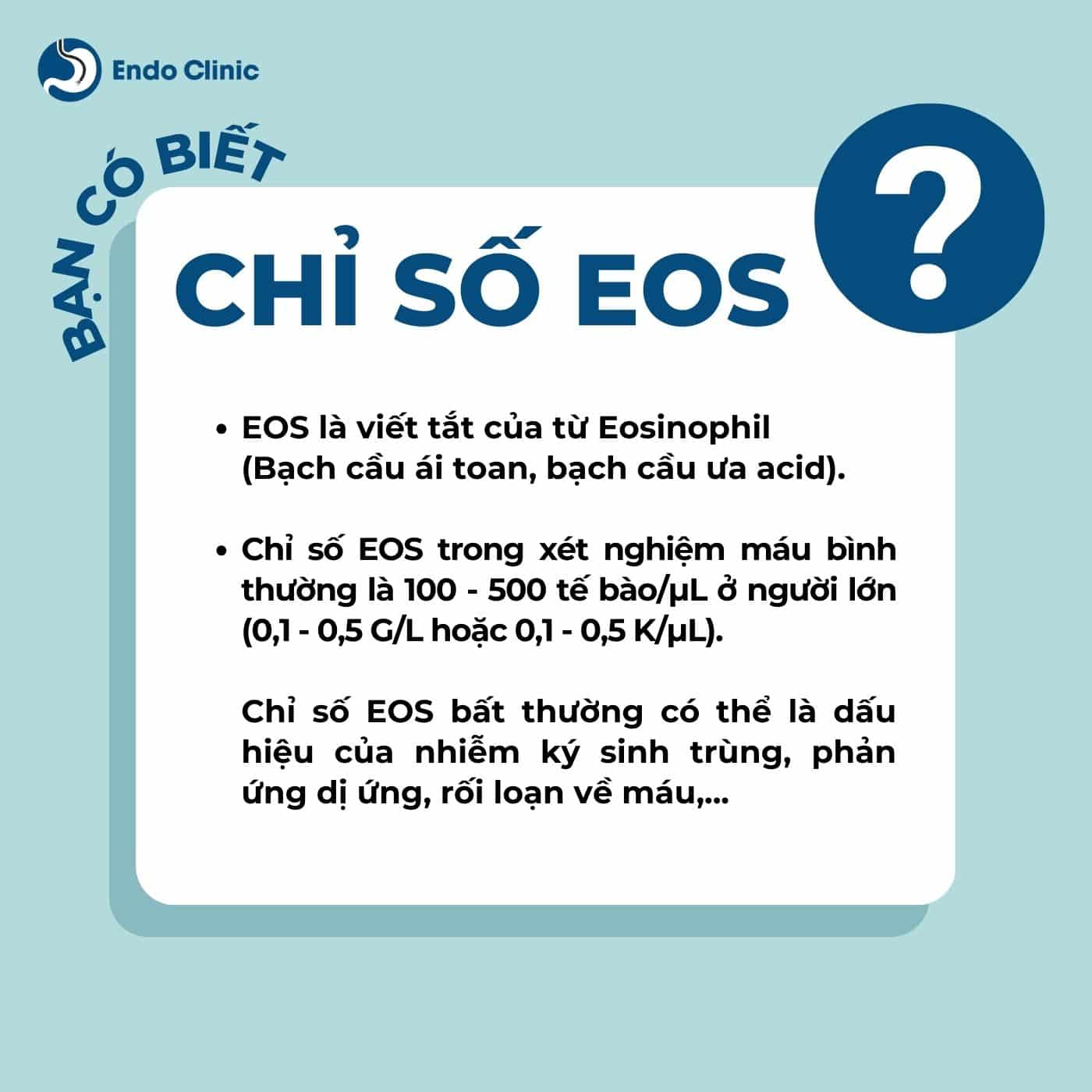 Tổng quan chỉ số EOS trong xét nghiệm máu